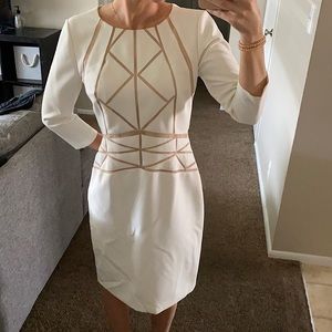 Formal White and Nude Dress